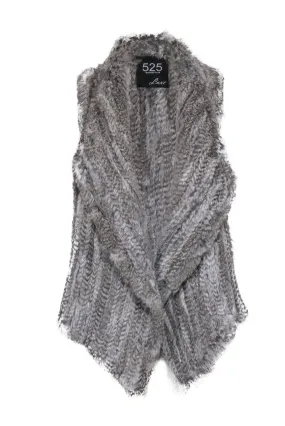 525 America - Grey Rabbit Fur Vest Sz S