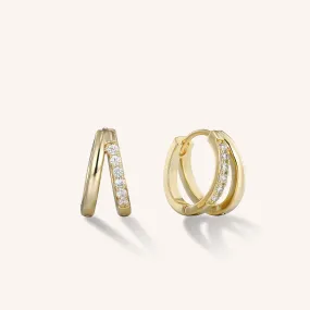 Ava Pavé Double Hoop Earrings