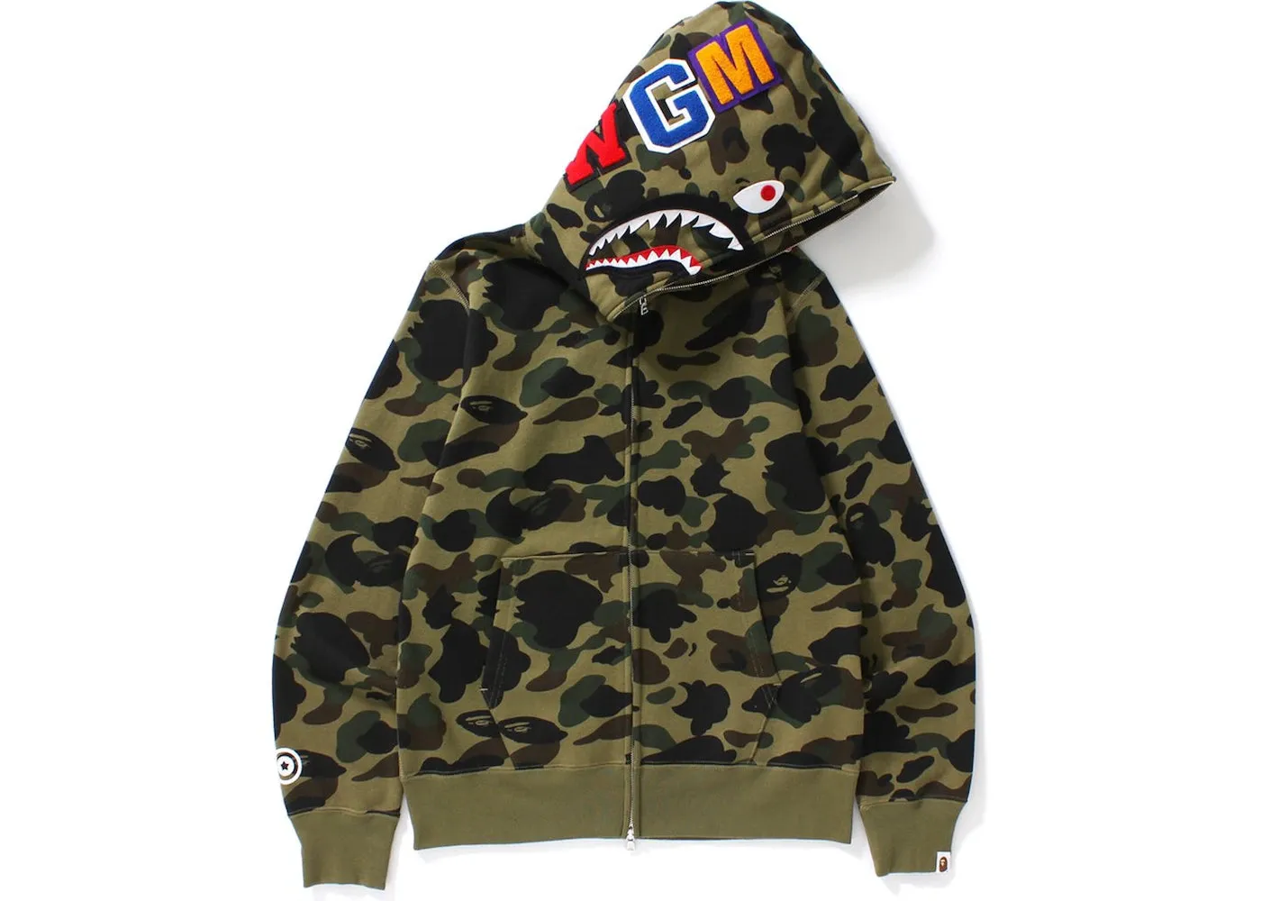 Bape 1st Camo Shark Full Zip Hoodie 'Green'