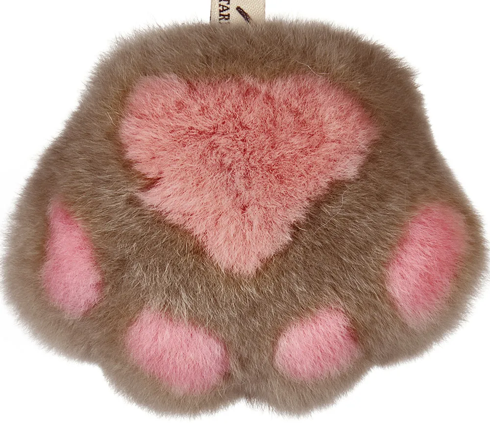 Fluffy Cat Paw Keyring