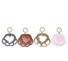 Fluffy Cat Paw Keyring