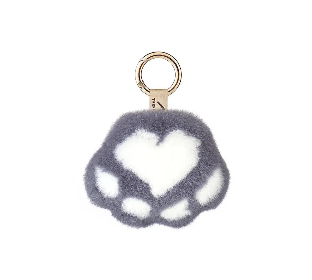 Fluffy Cat Paw Keyring