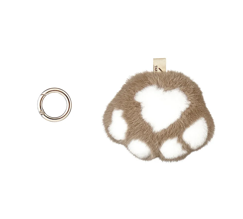 Fluffy Cat Paw Keyring