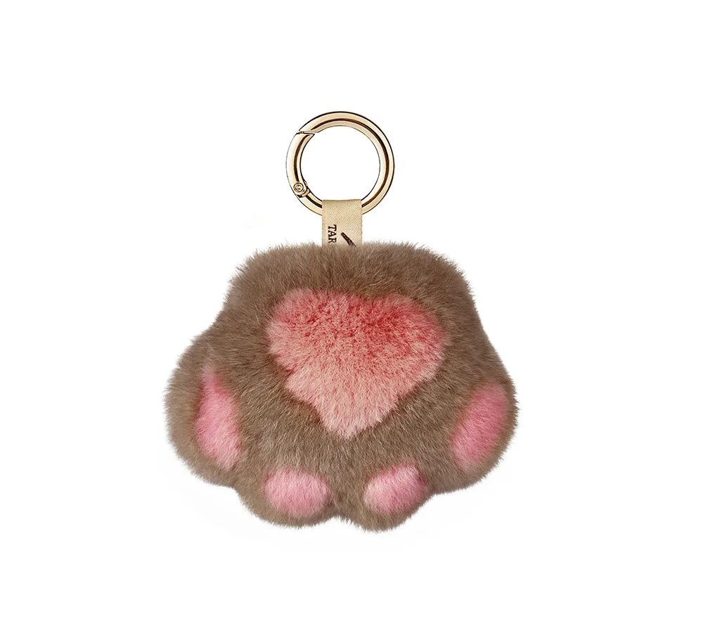 Fluffy Cat Paw Keyring