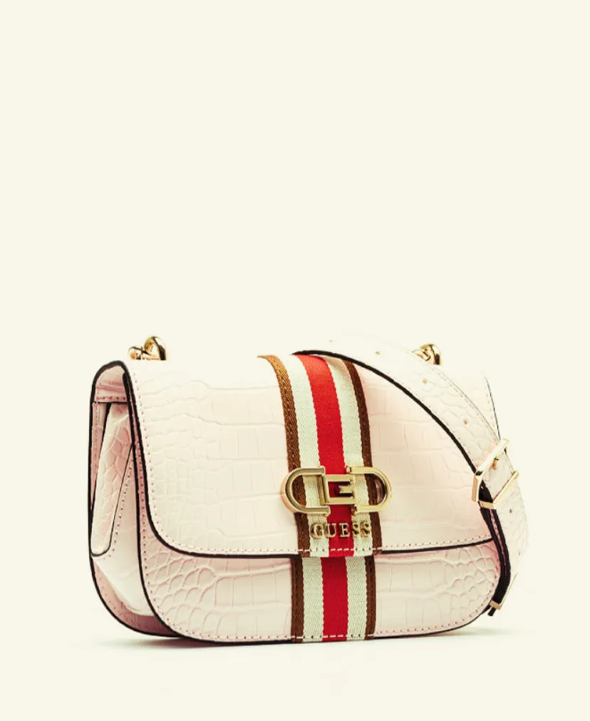 GUESS NELKA FRONT STRIPE CROSSBODY STONE