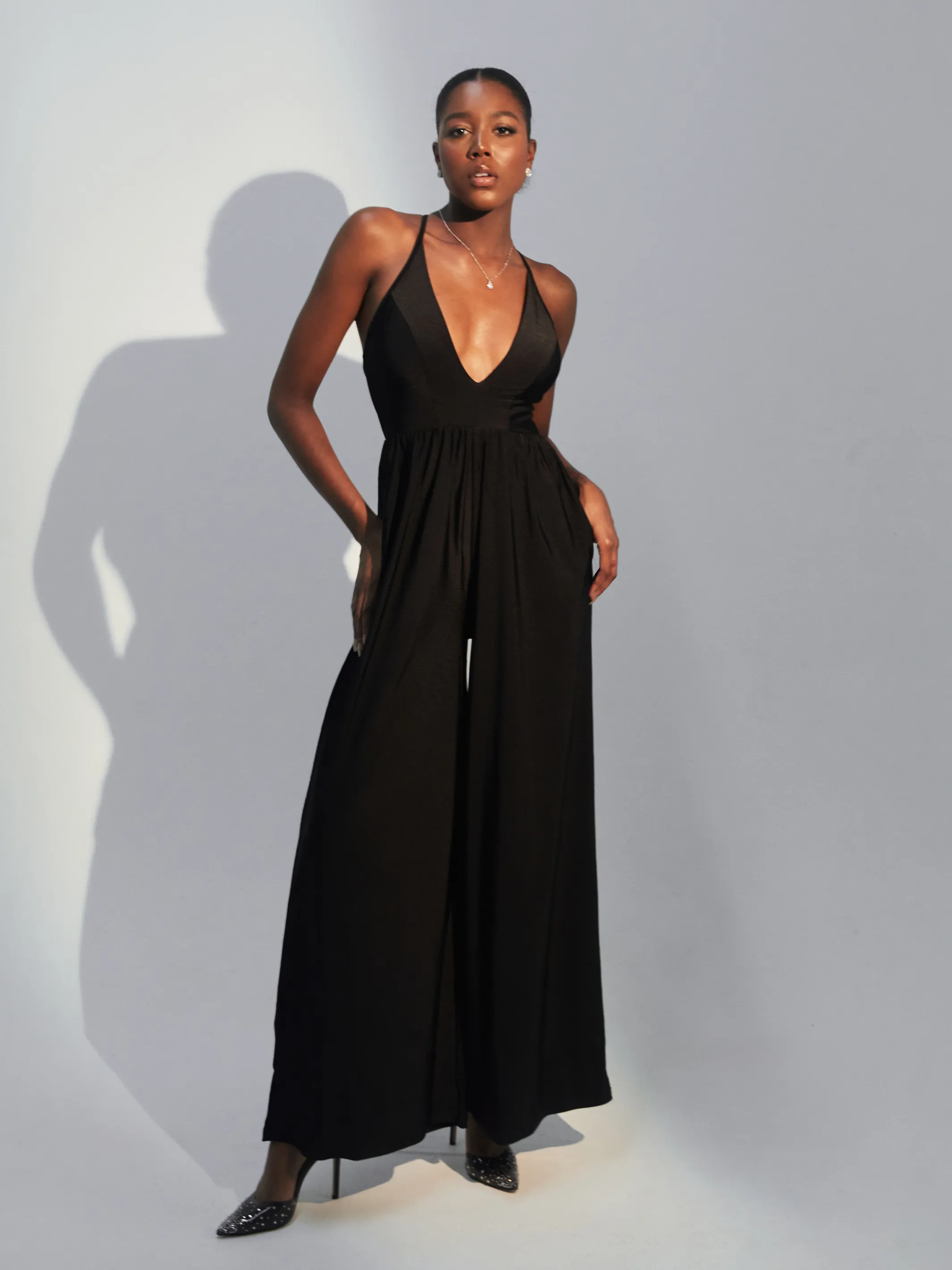 Lux Deep V Brami Jumpsuit