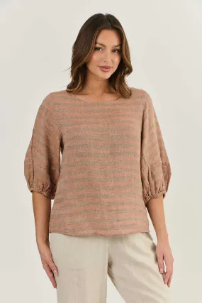 OLIVE ET JULIE  Linen Top BRICK