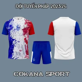 Quần áo bóng đá đội tuyển Pháp France 2023-24 thun lạnh DK